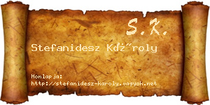 Stefanidesz Károly névjegykártya