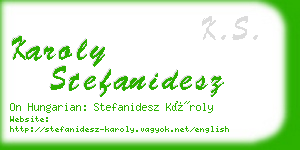 karoly stefanidesz business card